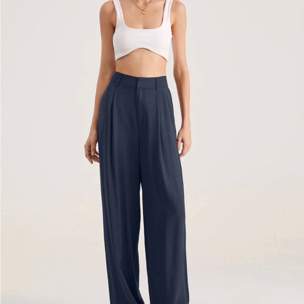 Oversized High Waisted Pleat Front Trousers
